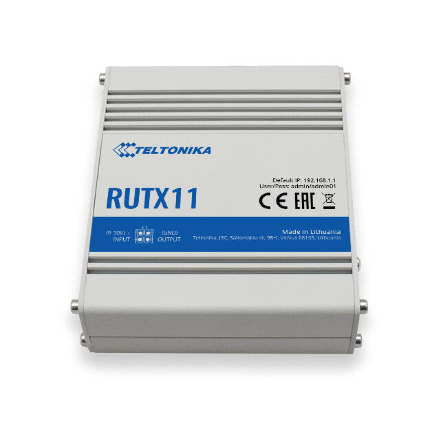 Teltonika RUTX11 - Gigabit Ethernet Dual-band (2.4 GHz / 5 GHz) 4G wireless router in Grey