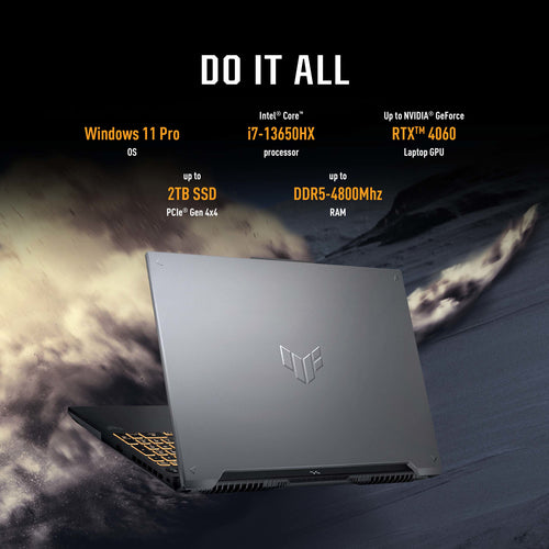 ASUS TUF Gaming Laptop - 40.6 cm (16&quot;) - Intel® Core™ i7-13620H - 16 GB DDR5-SDRAM - 512 GB SSD - NVIDIA GeForce RTX 4050 - Wi-Fi 6 - Windows 11 Home - Black/ Grey