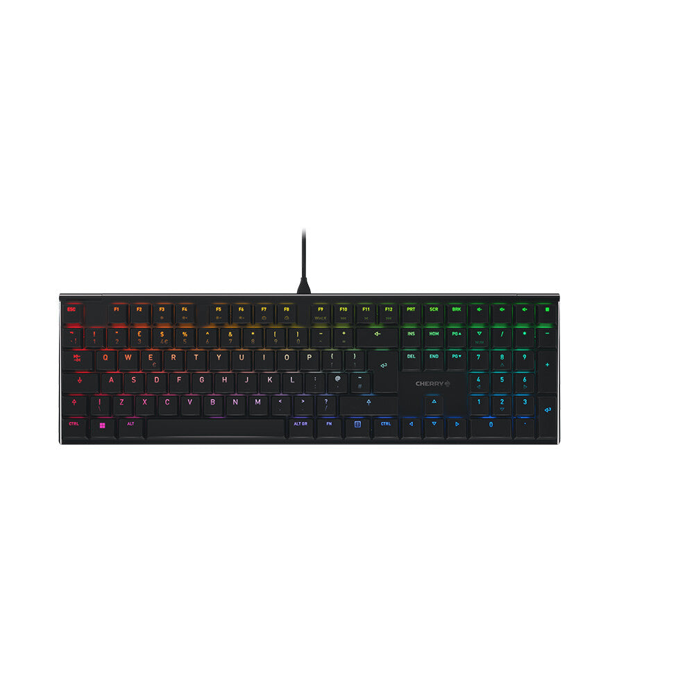 CHERRY MX Low Profile RGB - USB Wired RGB Mechanical Keyboard in Black (QWERTY UK)