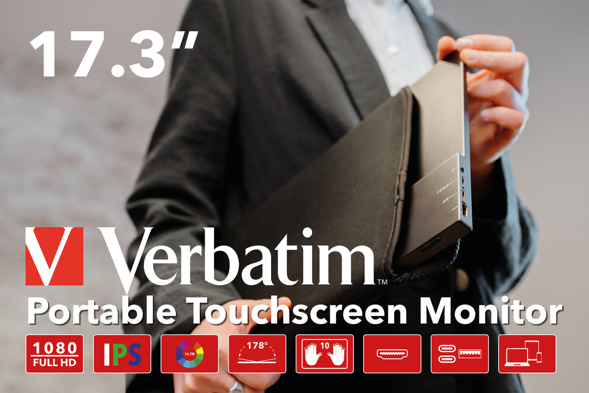 Verbatim 49593 - 43.9 cm (17.3") - 1920 x 1080 pixels Full HD Touchscreen Monitor