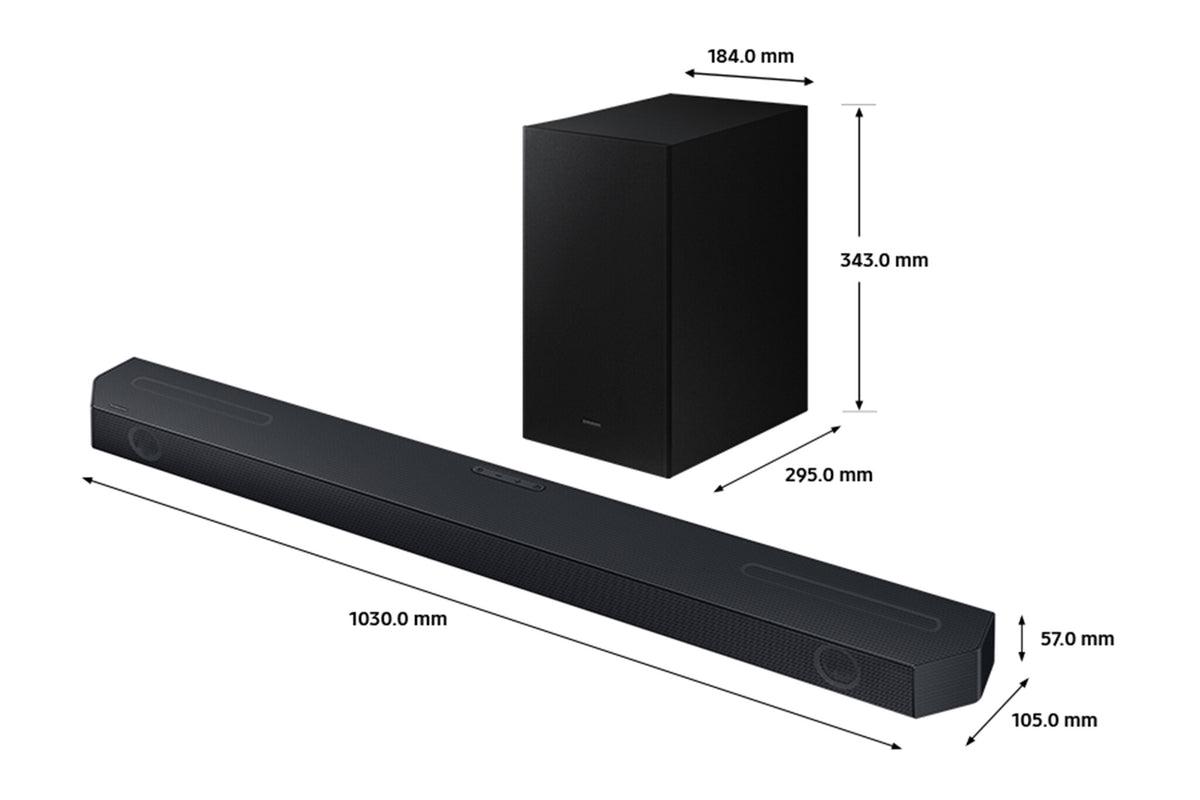 Samsung HW-Q600C - Bluetooth Cinematic Soundbar with Dolby Atmos, DTS:X &amp; Wireless Subwoofer in Black