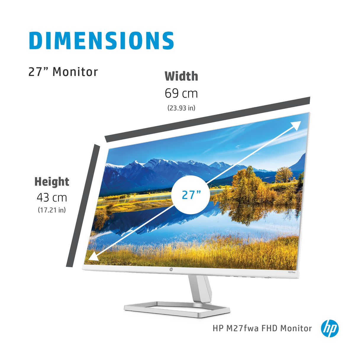 HP M27FWA - 68.6 cm (27") - 1920 x 1080 pixels - Full HD LCD Monitor