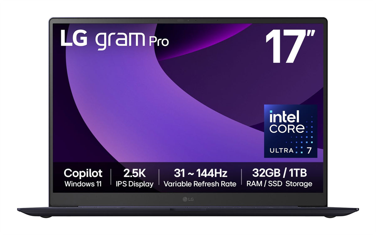 LG Gram Pro Laptop - 43.2 cm (17&quot;) - Intel Core Ultra 7 225H - 32 GB LPDDR5x-SDRAM - 1 TB SSD - Wi-Fi 7 - Windows 11 Home - Black
