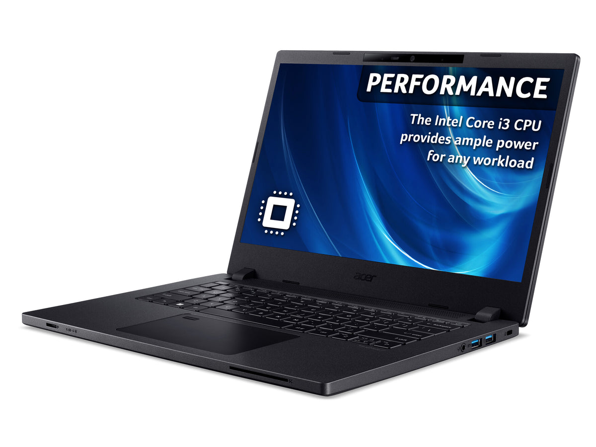 Acer TravelMate P2 TMP214-54 Laptop - 35.6 cm (14&quot;) - Intel® Core™ i3-1215U - 8 GB DDR4-SDRAM - 256 GB SSD - Wi-Fi 6 - Windows 11 Home - Black