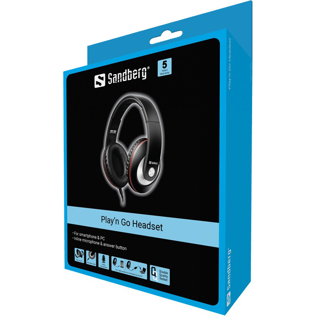 Sandberg Play'n Go - Wired Over-Ear Headset in Black
