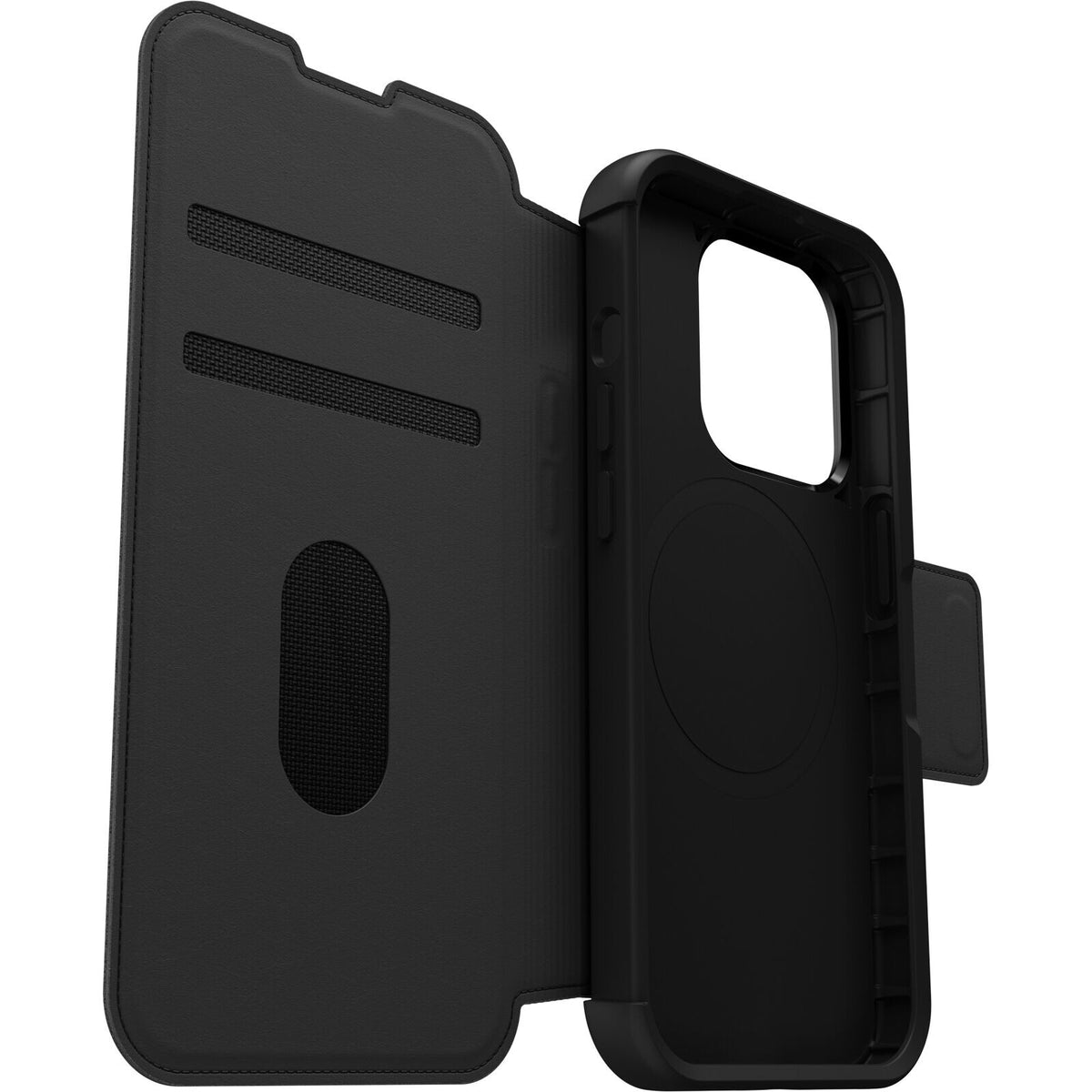 OtterBox Strada Series Folio with MagSafe for iPhone 15 Pro in Shadow (Black)