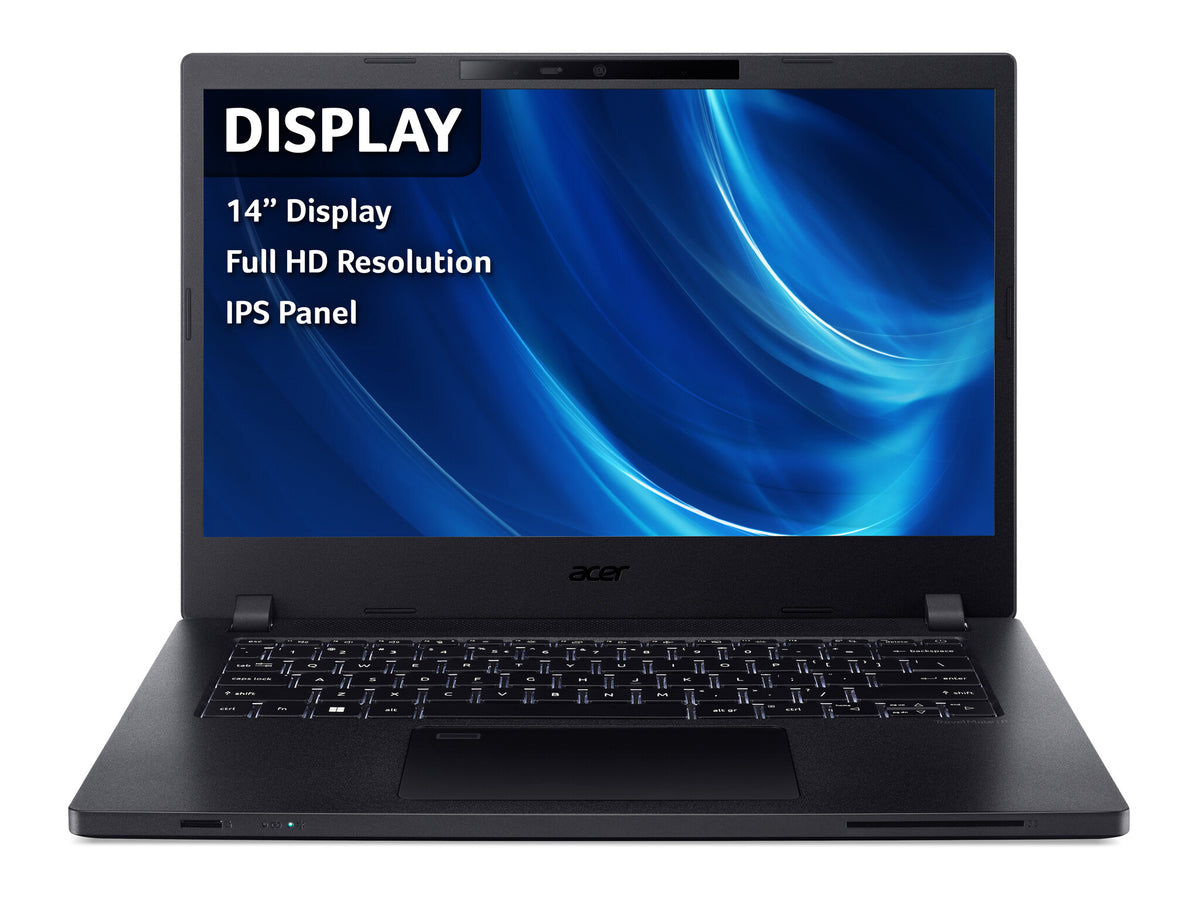 Acer TravelMate P2 TMP214-54 Laptop - 35.6 cm (14") - Intel® Core™ i3-1215U - 8 GB DDR4-SDRAM - 256 GB SSD - Wi-Fi 6 - Windows 11 Home - Black