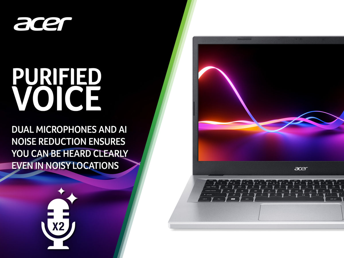 Acer Aspire 3 Laptop - 35.6 cm (14") - Intel® Core™ i3-N305 - 8 GB LPDDR5-SDRAM - 512 GB SSD - Wi-Fi 6 - Windows 11 Home - Silver