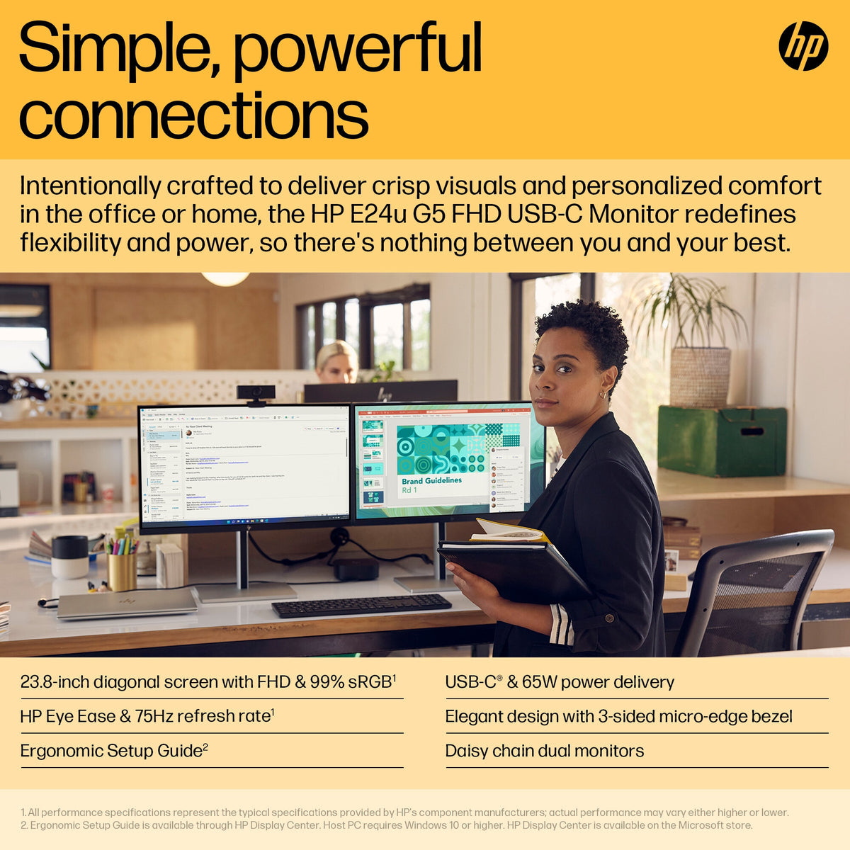 HP E24U G5 - 60.5 cm (23.8") - 1920 x 1080 pixels Full HD LCD Monitor