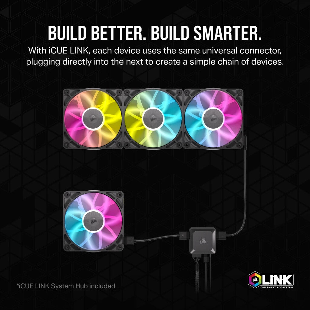 Corsair iCUE LINK RX140 RGB - Computer Case Fan in Black - 140mm (Pack of 2)