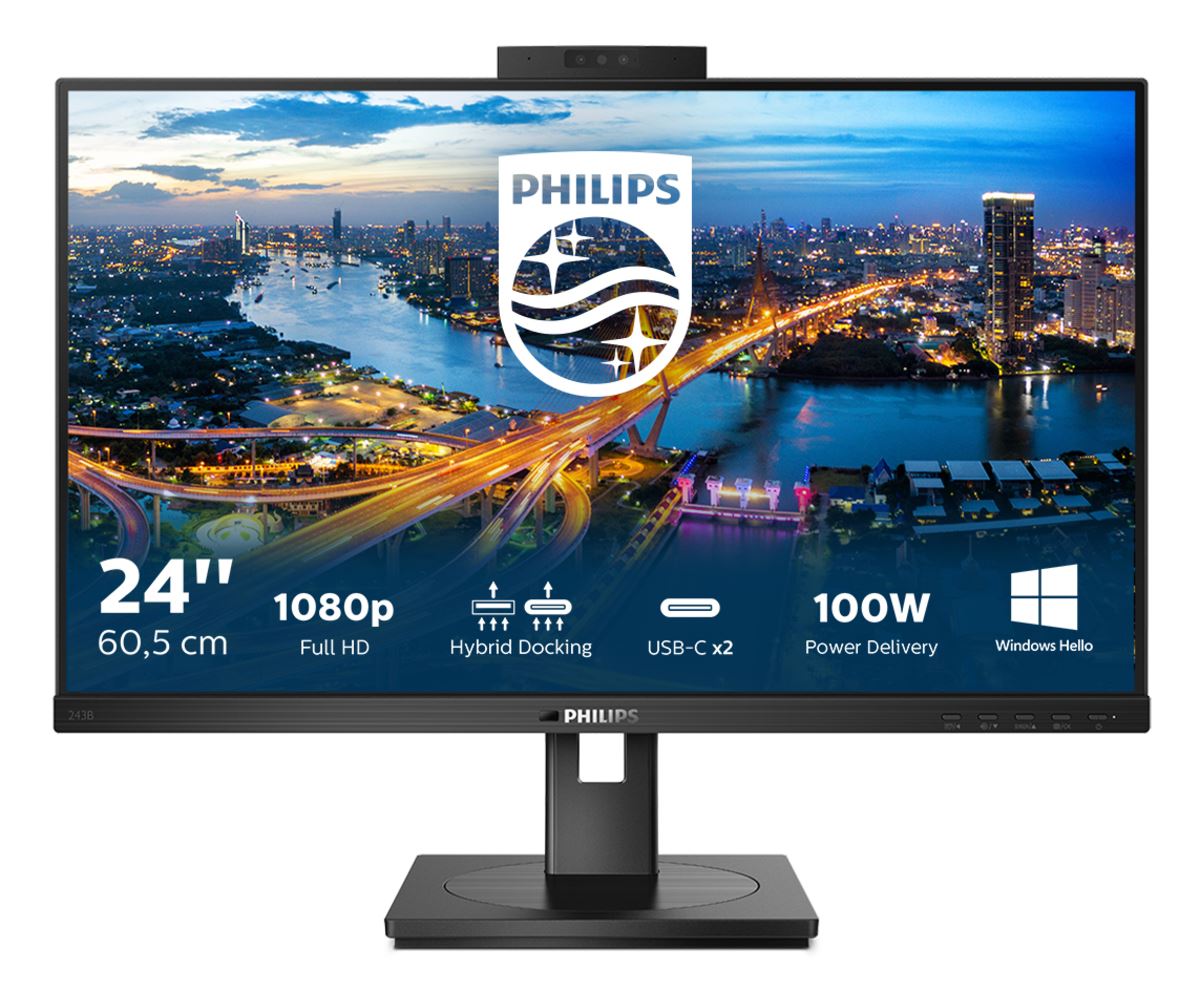 Philips B Line 243B1JH/00 Computer Monitor 60.5 cm (23.8") 1920 x 1080 pixels Full HD LCD Black