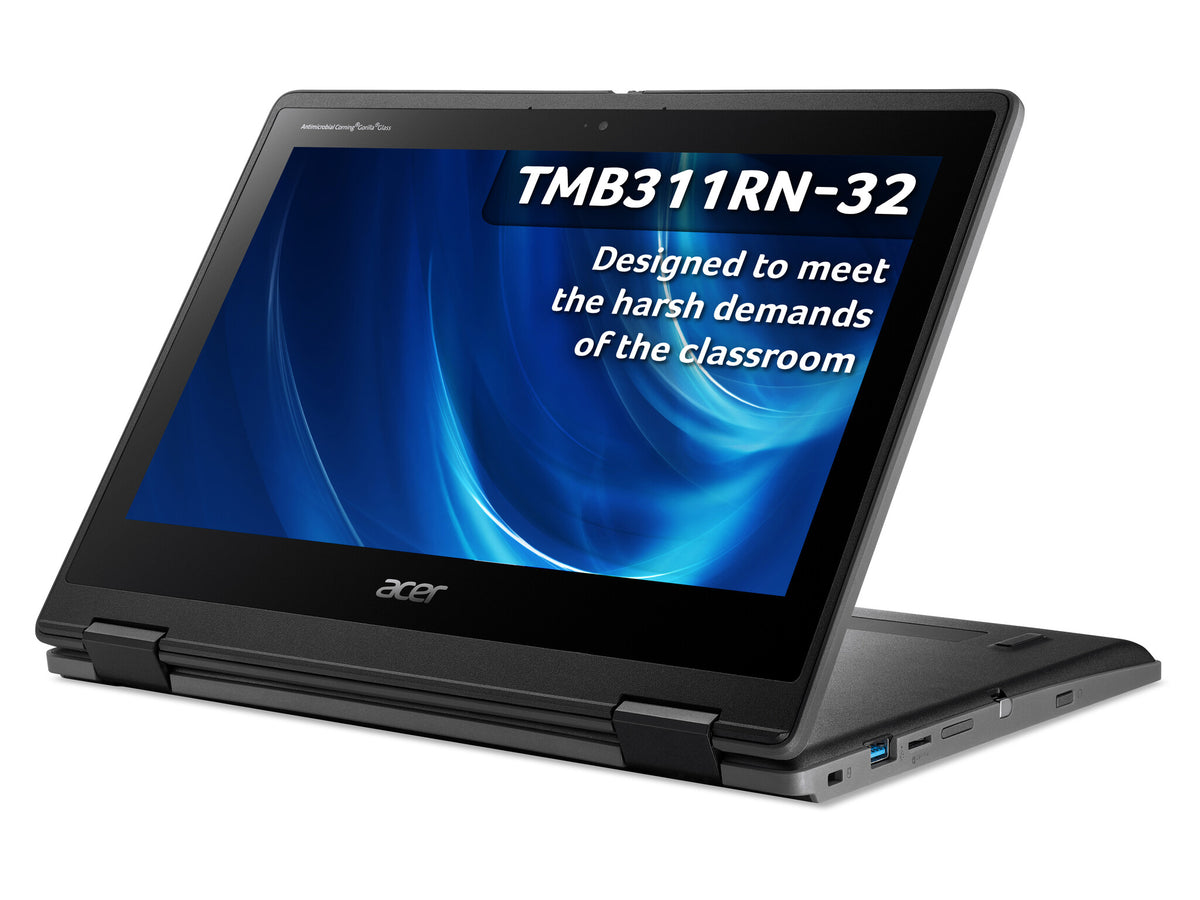 Acer TravelMate Spin B3 - 29.5 cm (11.6") - Touchscreen - Intel® Celeron® N5100 - 4 GB DDR4-SDRAM -128 GB eMMC - Wi-Fi 6 - Windows 11 Pro Education - Black