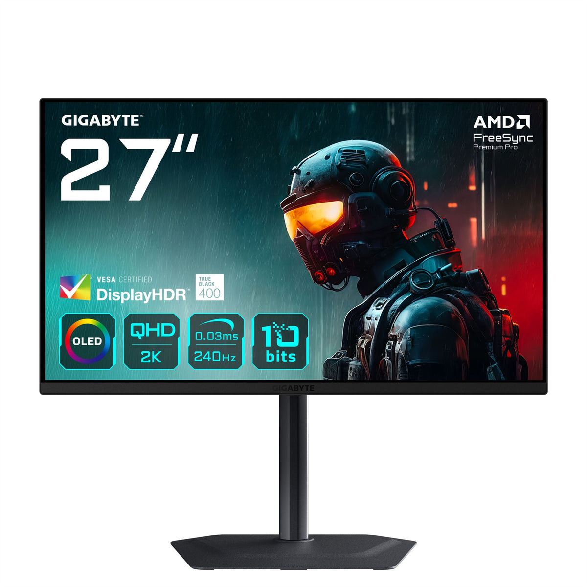 GIGABYTE MO27Q2 - 68.6 cm (27&quot;) - 2560 x 1440 pixels QHD OLED Monitor