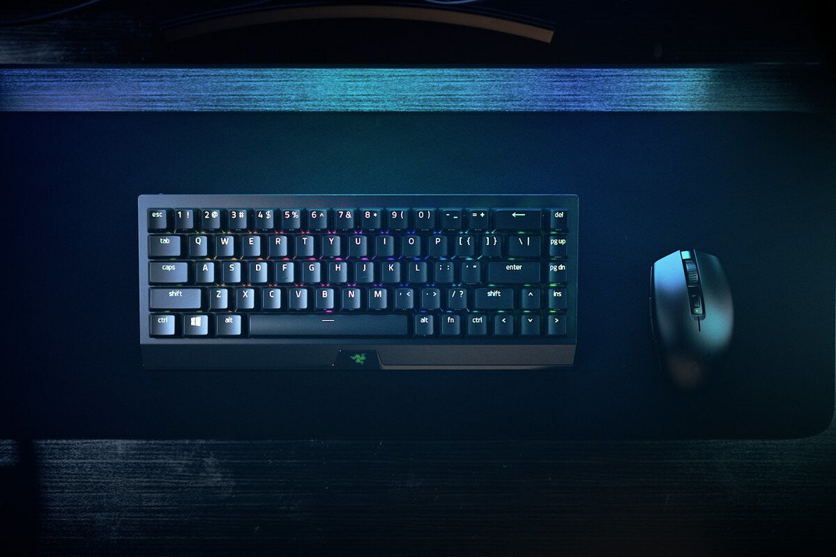 Razer BlackWidow V3 Mini HyperSpeed - USB + RF Wireless + Bluetooth - Yellow Switch Mechanical Keyboard