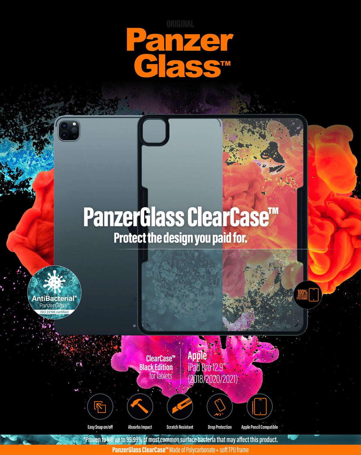 PanzerGlass ® ClearCase™ for 12.9" iPad Pro in Black