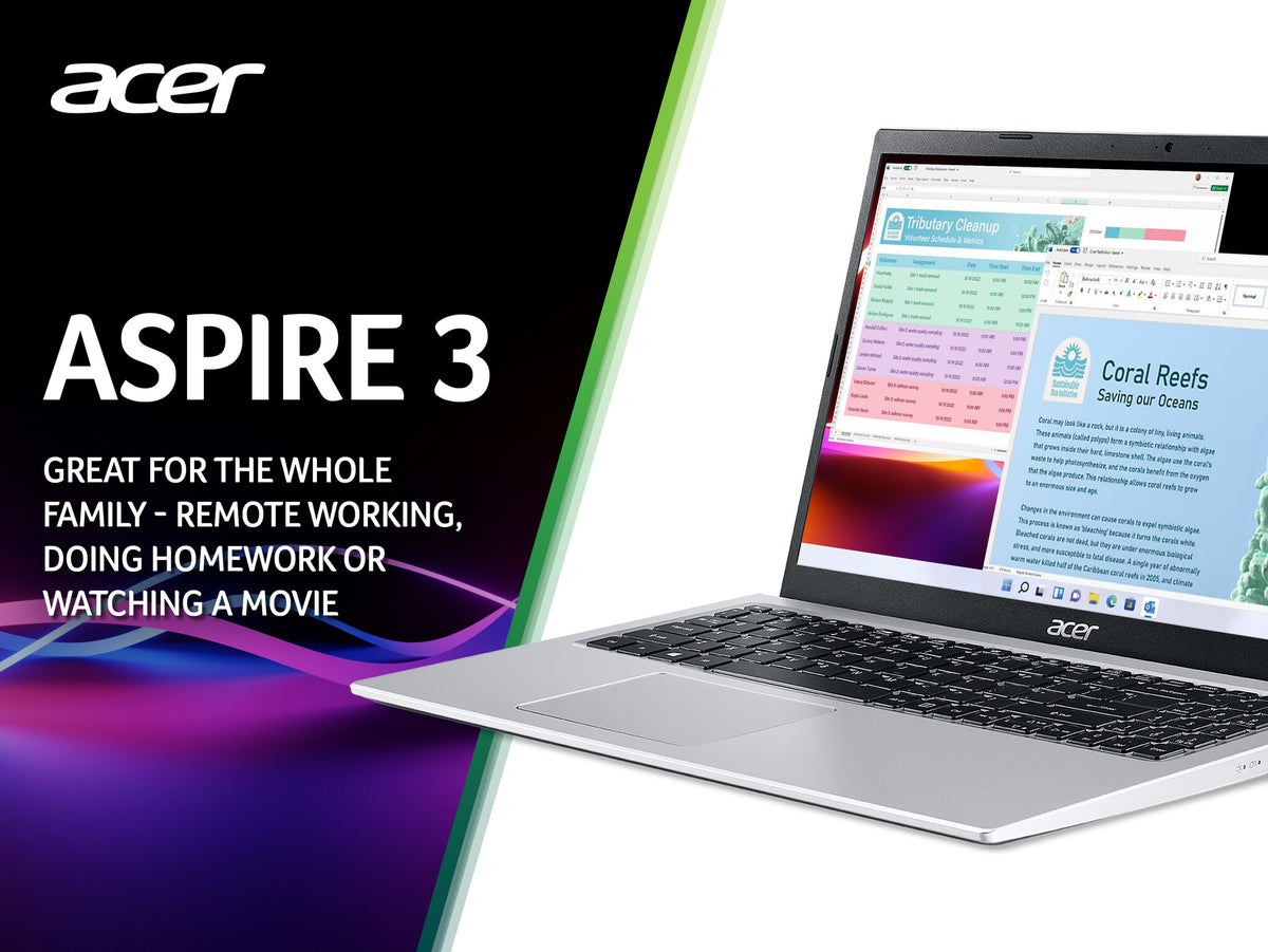 Acer Aspire 3 Laptop - 39.6 cm (15.6") - Intel® Core™ i5-1135G7 - 16 GB DDR4-SDRAM - 1 TB SSD - Wi-Fi 5 - Windows 11 Home -  Silver