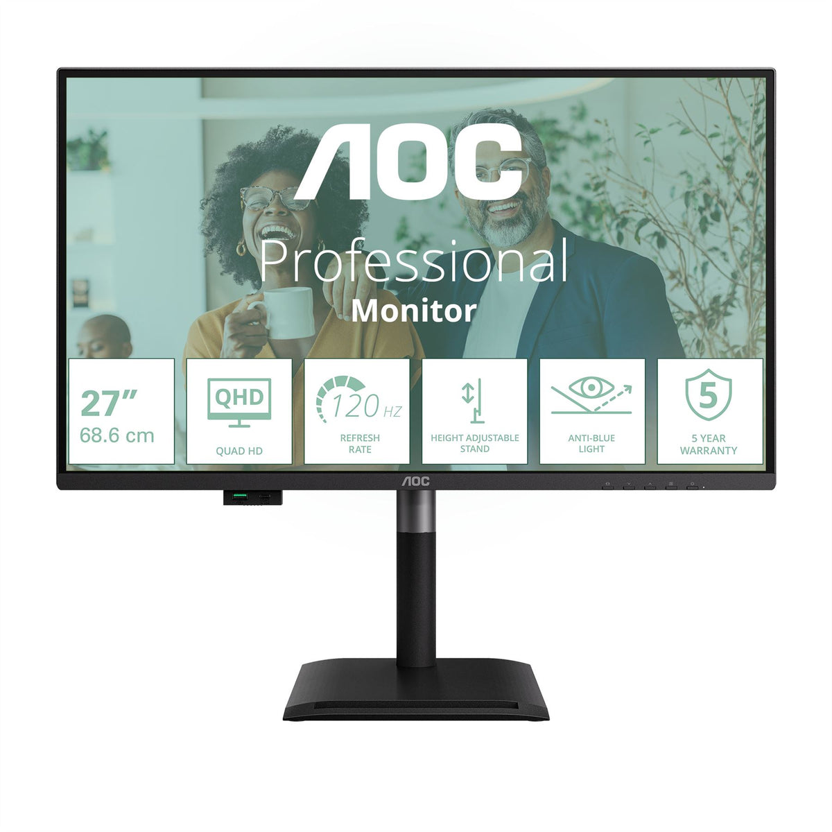AOC Q27P4CV computer monitor 68.6 cm (27") 2560 x 1440 pixels Quad HD LED Black