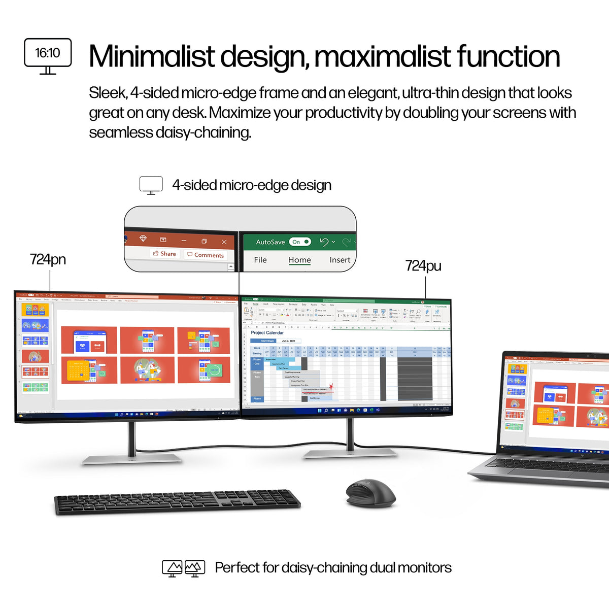 HP Series 7 Pro 724PN - 61 cm (24") - 1920 x 1200 pixels WUXGA Monitor
