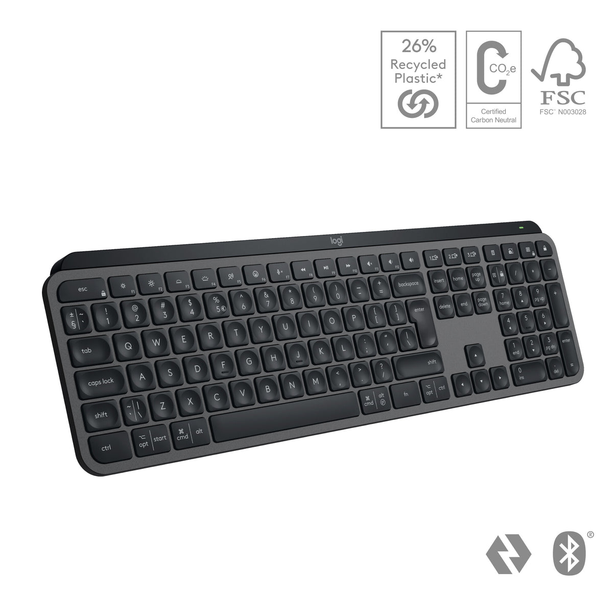 Logitech MX Keys S Combo -  RF Wireless + Bluetooth Mouse + Wireless QWERTY US International Keyboard