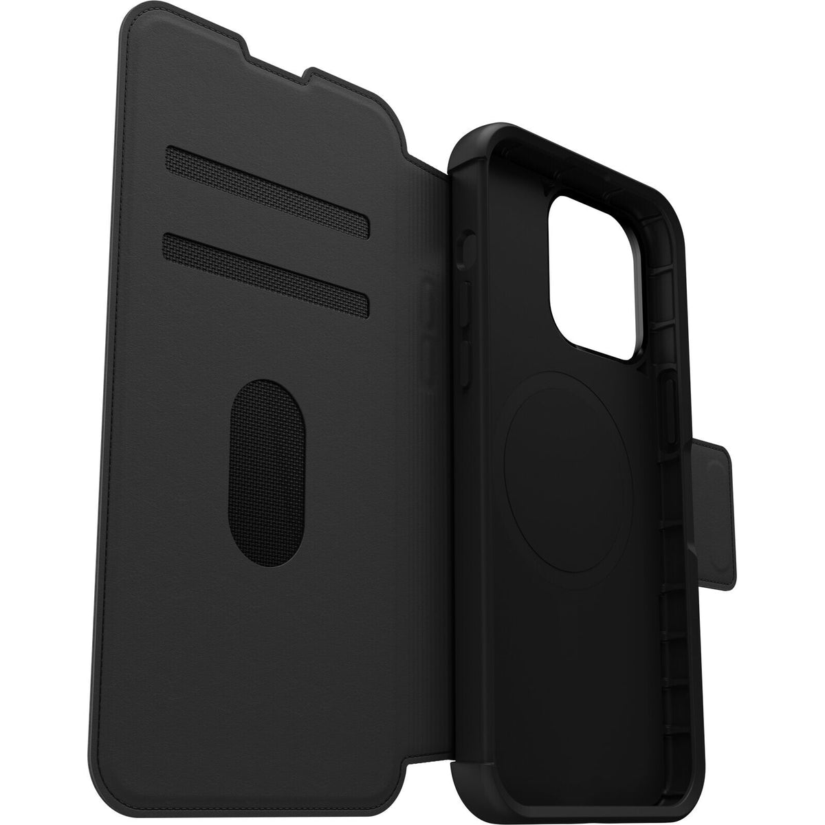 OtterBox Strada Series Folio with MagSafe for iPhone 15 Pro Max in Shadow (Black)