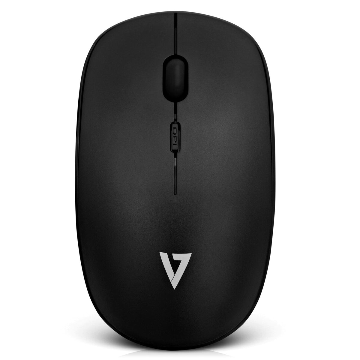 V7 Low Profile Wireless Optical Mouse in Black - 1,600 DPI