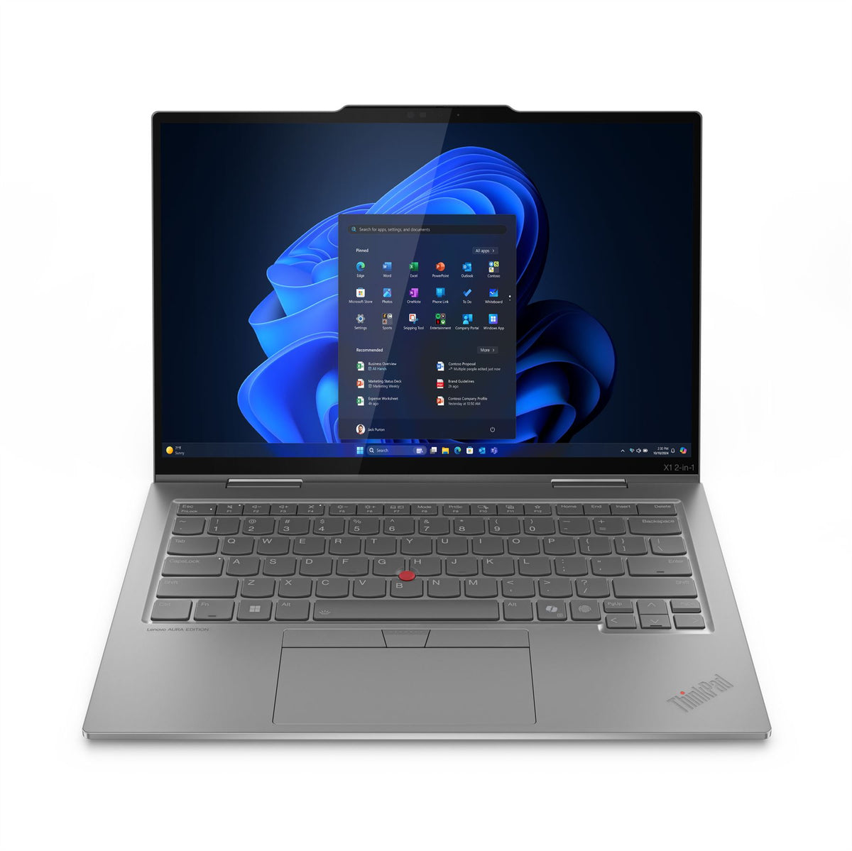 Lenovo ThinkPad X1 2-in-1 Gen 10 Intel Core Ultra 7 255U Hybrid (2-in-1) 35.6 cm (14&quot;) Touchscreen WUXGA 16 GB LPDDR5x-SDRAM 512 GB SSD Wi-Fi 6E (802.11ax) Windows 11 Pro UK English Grey