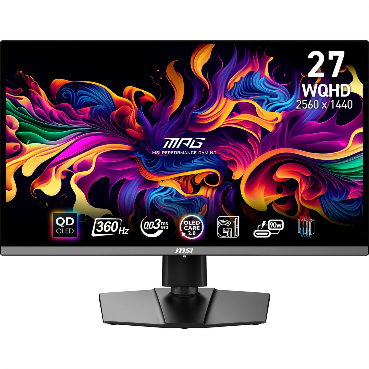 MSI MPG 271QRX QD-OLED computer monitor 67.3 cm (26.5&quot;) 2560 x 1440 pixels Wide Quad HD Black