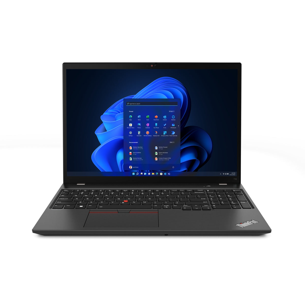 Lenovo ThinkPad T16 Gen 1 Laptop - 40.6 cm (16") - Intel® Core™ i7-1260P - 16 GB DDR4-SDRAM - 512 GB SSD - Wi-Fi 6E - Windows 11 Pro - Black