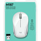 Logitech M187 - RF Wireless Mini Mouse in White / Silver - 1,000 DPI