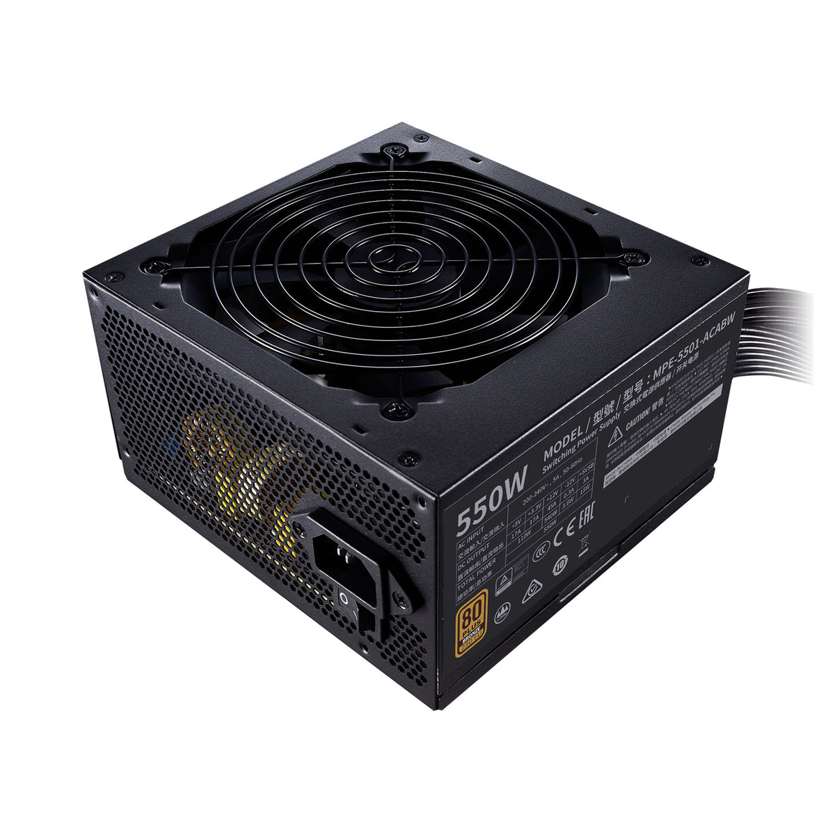 Cooler Master MWE - 550W 80+ Bronze Non-Modular Power Supply Unit in Black