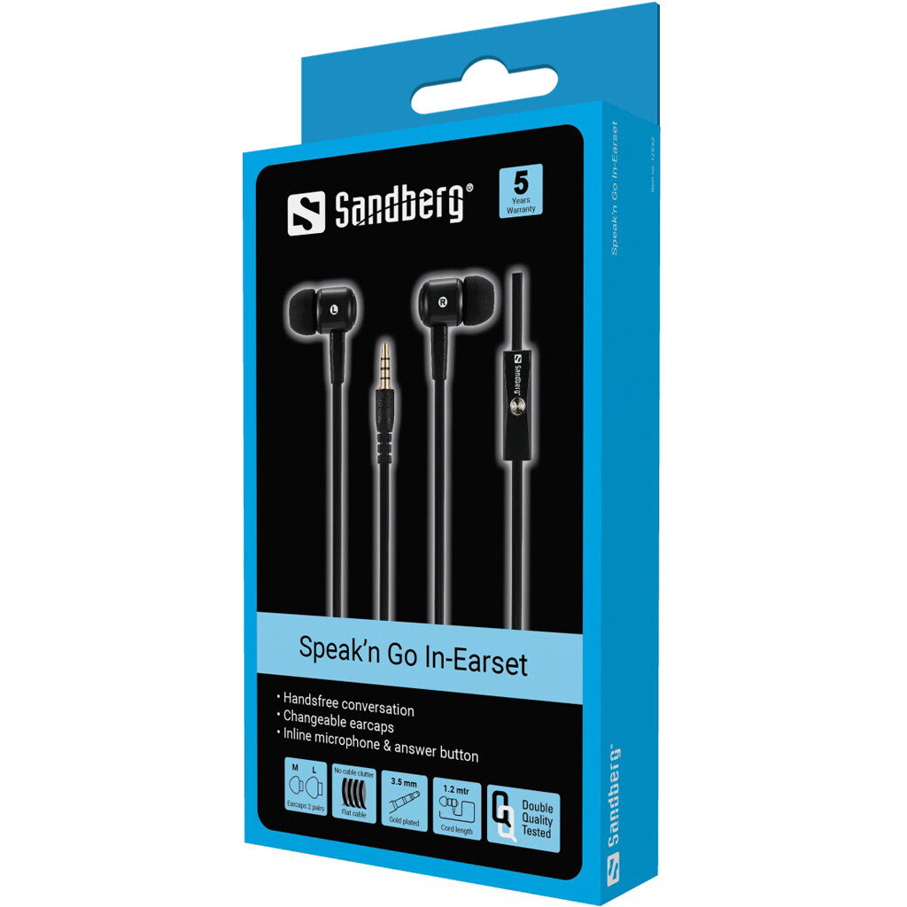 Sandberg Speak’n Go - Wired In-Ear Earbuds in Black
