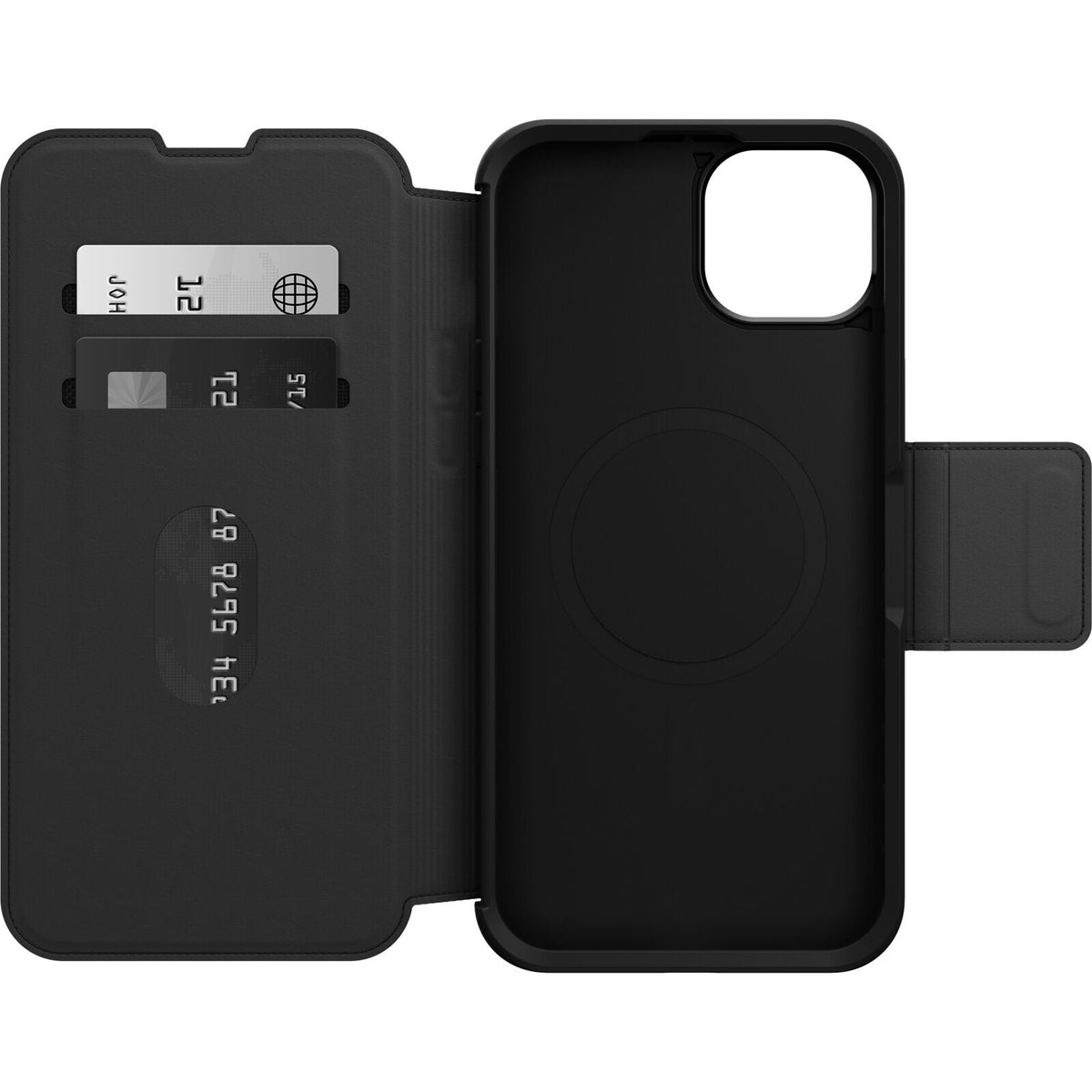 Strada Series Folio Case with MagSafe for iPhone 15 Plus in Shadow