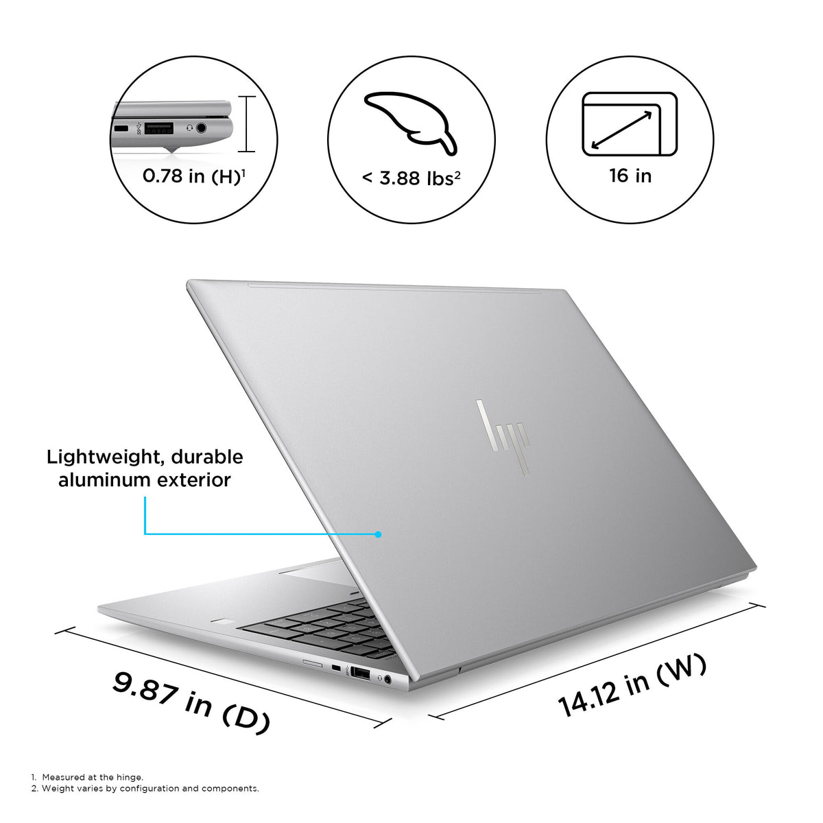 HP ZBook Firefly 16 G10 Laptop - 40.6 cm (16") - Intel® Core™ i7-1355U - 16 GB DDR5-SDRAM - 512 GB SSD - NVIDIA RTX A500 - Wi-Fi 6E - Windows 11 Pro - Silver
