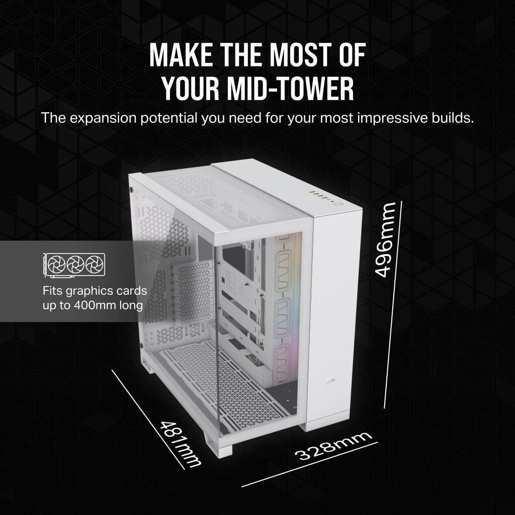 Corsair iCUE LINK 6500X RGB ATX Mid Tower Case in White