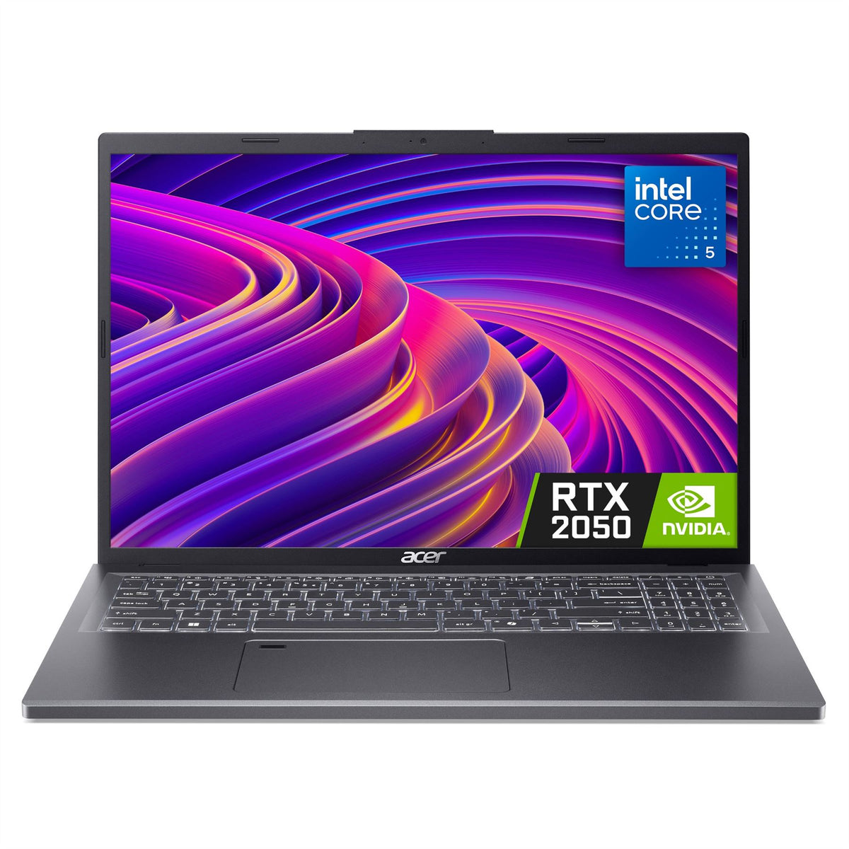 Acer Aspire 16 Laptop - 40.6 cm (16&quot;) - Intel Core 5 - 16 GB DDR5-SDRAM - 1TB SSD - NVIDIA GeForce RTX 2050 - Wi-Fi 6 - Windows 11 Home - Grey