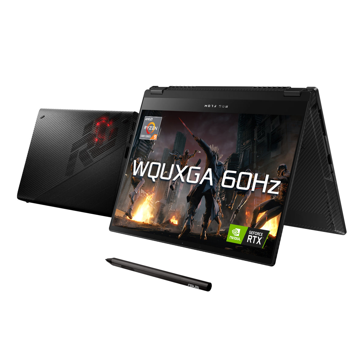 ASUS ROG Flow X13 Hybrid (2-in-1) - 34 cm (13.4") - Touchscreen - AMD Ryzen™ 9 5980HS - 16 GB LPDDR4x-SDRAM - 1 TB SSD - NVIDIA GeForce RTX 3050 Ti - Wi-Fi 6 - Windows 10 Pro - Black