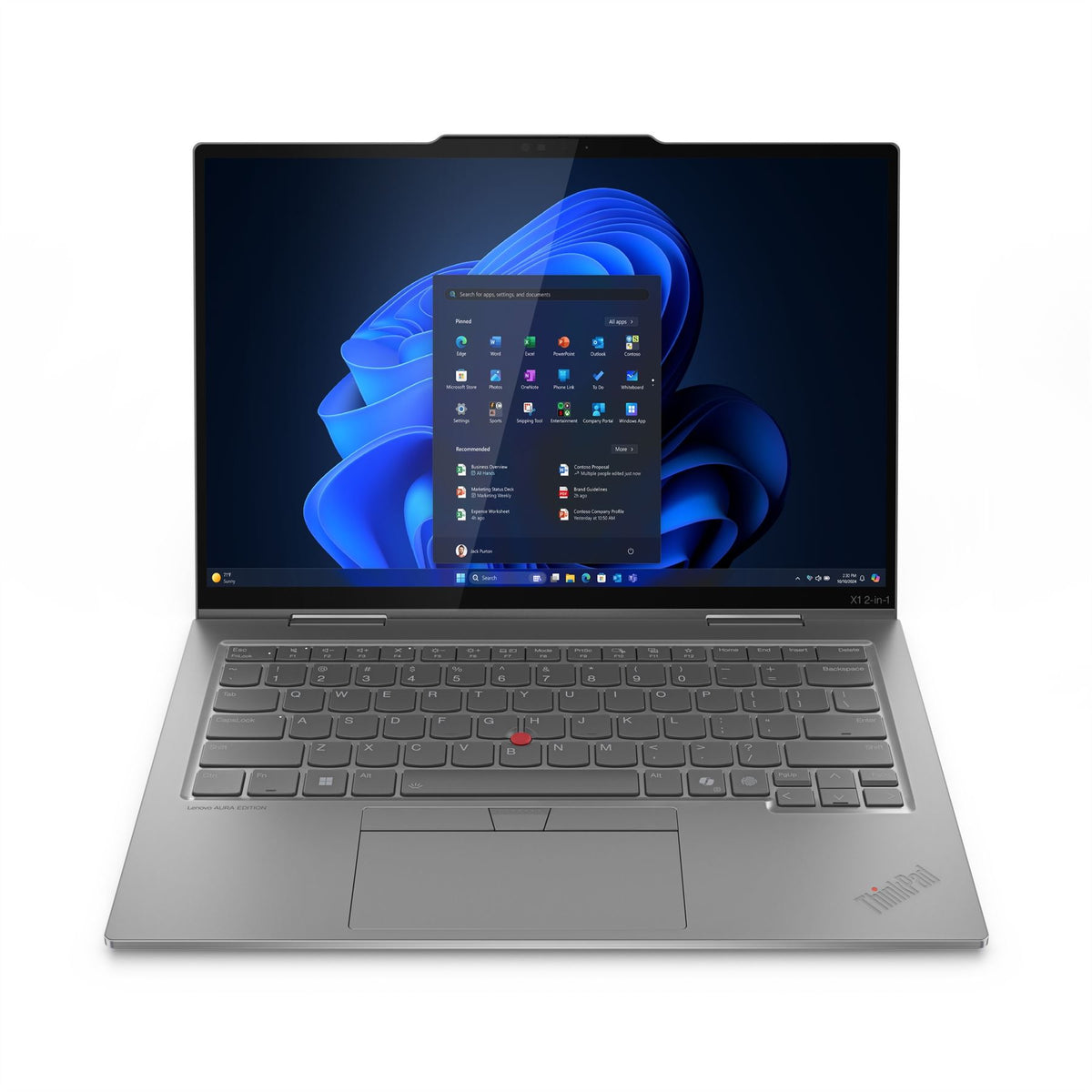 Lenovo ThinkPad X1 2-in-1 Gen 10 Intel Core Ultra 7 258V Hybrid (2-in-1) 35.6 cm (14&quot;) Touchscreen 2.8K 32 GB LPDDR5x-SDRAM 1 TB SSD Wi-Fi 7 (802.11be) Windows 11 Pro English Grey