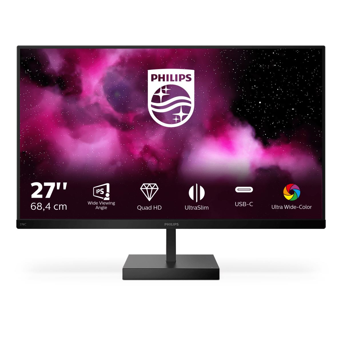 Philips C Line 276C8/00 Computer Monitor 68.6 cm (27") 2560 x 1440 pixels Quad HD LCD Black