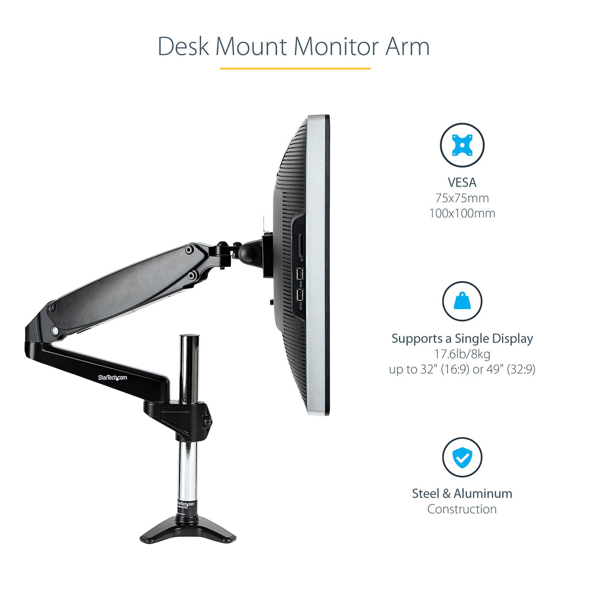 StarTech.com ARMPIVOTE2 - Desk monitor mount for 81.3 cm (32") to 124.5 cm (49")