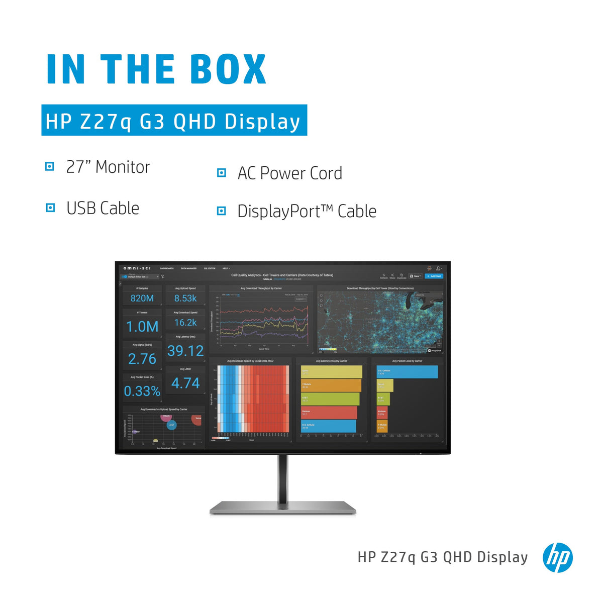 HP Z27Q G3 - 68.6 cm (27") - 2560 x 1440 pixels Quad HD LED Monitor