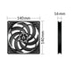 ARCTIC P14 Slim - PWM PST PC Case Fan in Black  - 140mm