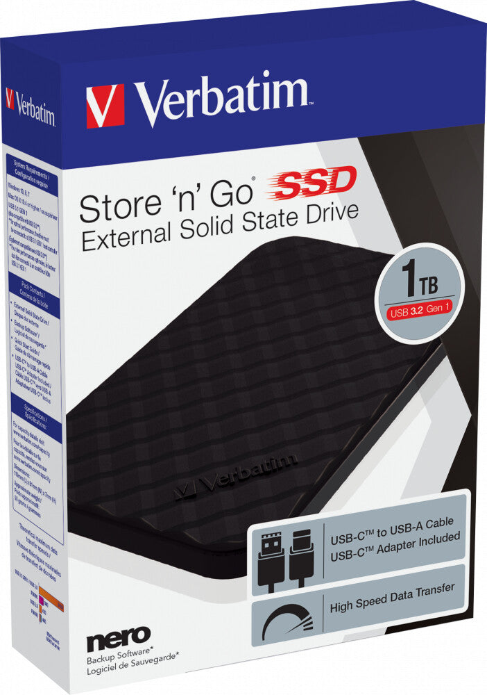 Verbatim Store 'n' Go - USB 3.2 Gen 1 Portable SSD - 1 TB