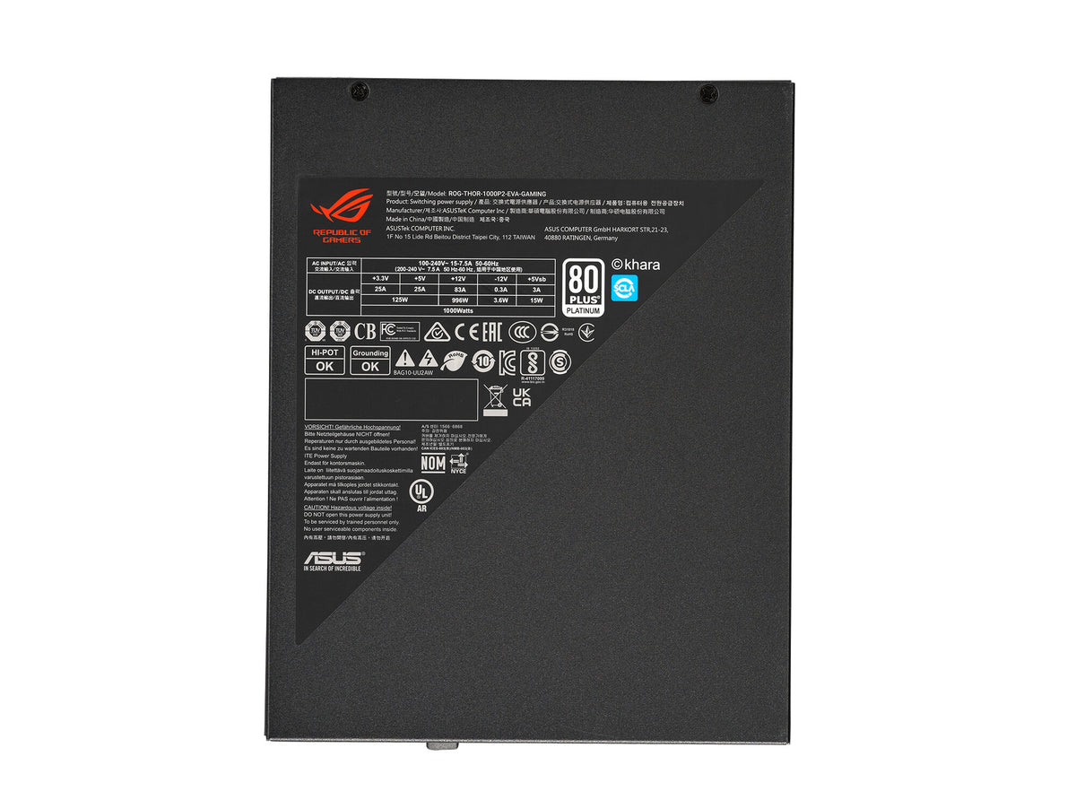 ASUS ROG THOR &quot;EVA Edition&quot; - 1000W 80+ Platinum II Fully Modular Power Supply Unit