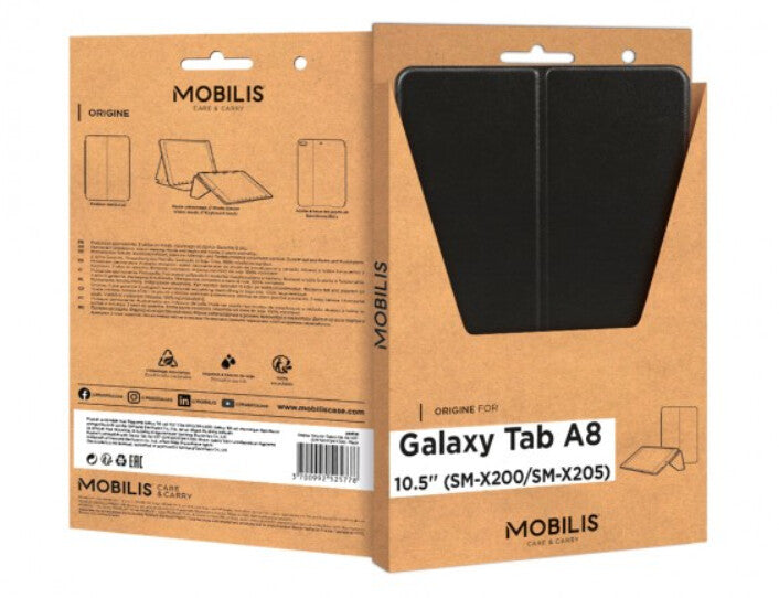 Mobilis Folio Case for Galaxy Tab A8 in Black
