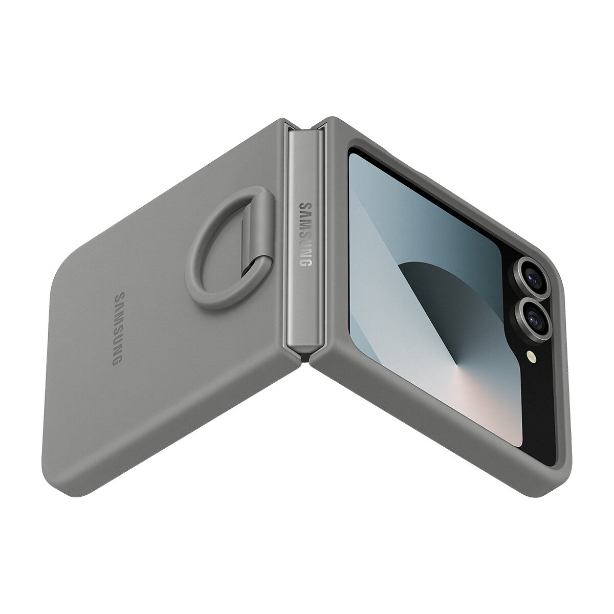 Samsung Silicone Case with Ring for Z Flip6 in Grey