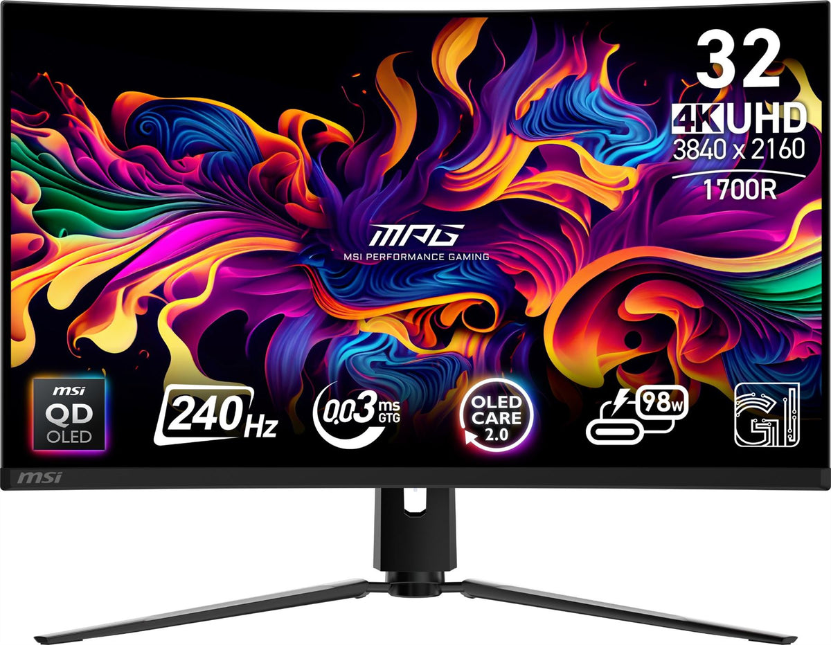 MSI MPG 321CURX QD-OLED computer monitor 80 cm (31.5&quot;) 3840 x 2160 pixels 4K Ultra HD Black