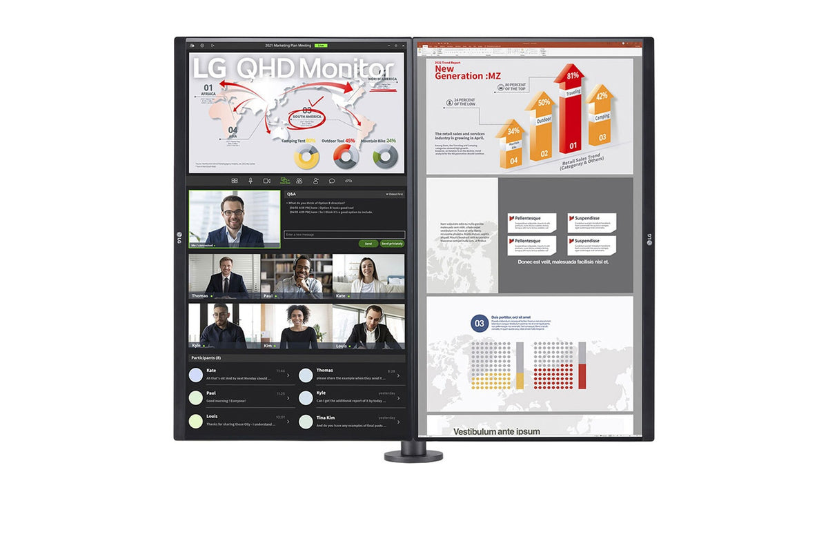 LG 27QP88DP-BS - 68.6 cm (27") 2560 x 1440 pixels Quad HD Dual Monitor with Daisy Chain