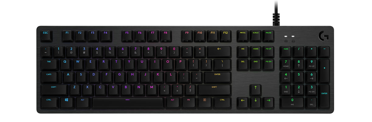 Logitech G - G512 CARBON LIGHTSYNC RGB - USB Wired RGB Mecha-membrane RGB Gaming Keyboard in Carbon (QWERTY UK)
