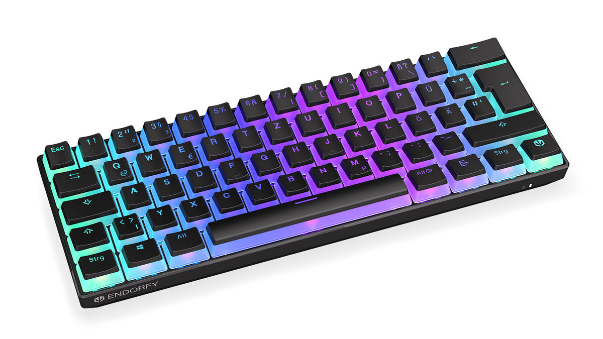 ENDORFY Thock Compact - USB Wired + RF Wireless RGB Mechanical Keyboard in Black (QWERTZ German)
