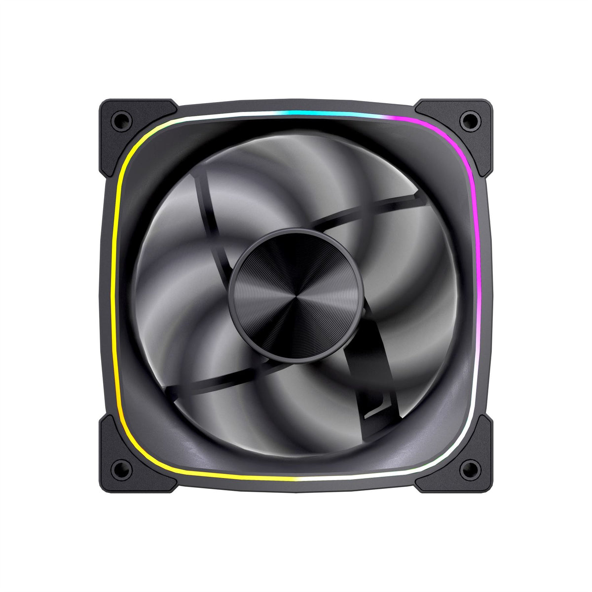VIDA Stealth 120mm ARGB PWM Case Fan, Hydraulic Bearing, Outer Ring Lighting, 600-1500 RPM, Black Computer case 12 cm 80 pc(s)